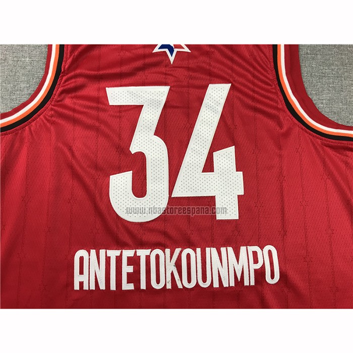 Camiseta All Star 2020 Milwaukee Bucks Giannis Antetokounmpo NO 34 Rojo
